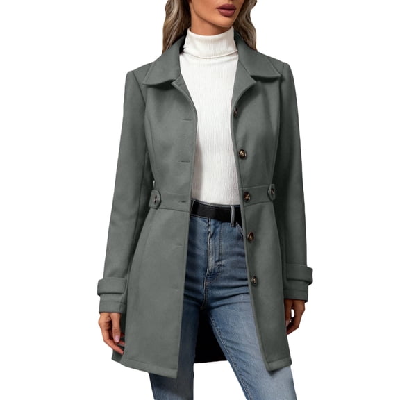 ZJXFGS Pea Coats For Women Women'S Winter Wool Coat Trench Coat Women Womens Jacket Jackets For Women Trendy Women'S Wool & Pea Coats Lightweight Coats For Women Gray 2XL