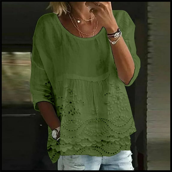 ZJXFGS Peasant Blouses for Women Square Neck Tops for Women Womens Work Tops Y2K Tops Womens' Tops Tees & Blouses Women Blouses Dressy Casual Cute Tops for Teens Green S