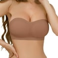 thumbnail image 1 of ZJXFGS Plus Size Strapless Bra, Free Clear Bras, Women'S Strapless Bra without Shoulders, Strapless Bras for Women Push Up Brown L, 1 of 7