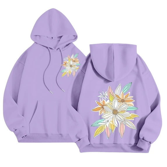 ZJXFGS Pullover Hoodie,Cute Sweatshirts,Womens Hoodie,Comfort Hoodie,Pullover Sweaters for Women,Winter Clothing for Women Purple XS