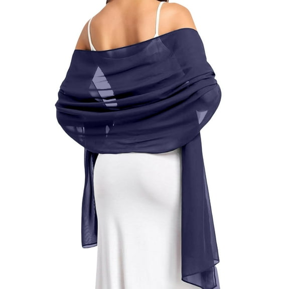 ZJXFGS Shawl Wraps For Women Pashmina Evening Gown Shawl Women's Chiffon Shawl Wedding Shawl Formal Gown Shawl Bride Bridesmaid Shawl Soft Scarf Shawls And Wraps For Evening Dresses Blue One Size