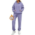 thumbnail image 1 of ZJXFGS Sweat Suit Jumpers For Women Casual Comfy Set Women 2 Piece Outfits Sweatsuit 2 Piece Sets For Women Outfits For Women Athleisure Sets Women Sweat Pants Set For Womens 2 Piece Purple 2XL, 1 of 7