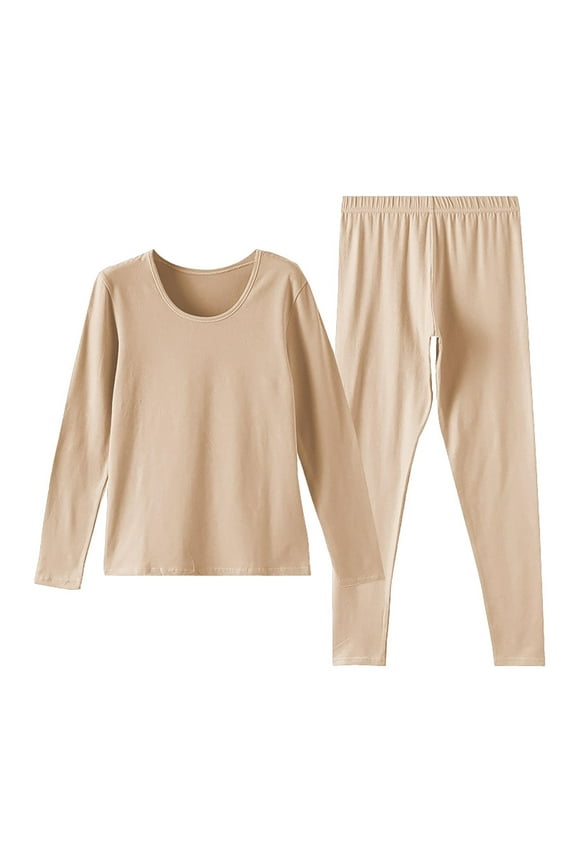 Thermal Underwear for Women, Nightgowns for Women, Base Layer Women, Winter Pajamas for Women, Womens Gowns Sleepwear Brown L