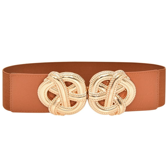ZJXFGS Thick Belts for Women Stretchy Belt for Women Black Belt Women Womens Belts Wide Stretchy Belts for Women Western Belts for Woman Chunky Belts for Women Brown One Size