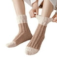 thumbnail image 1 of ZJXFGS Thick Socks Women,Winter Coral Fleece Home Clothes,Heated Socks,Cozy Socks For Women With Grippers,Winter Socks For Women,Sleep Socks For Women,Fuzzy Grip Socks, Brown, One Size, 1 of 4