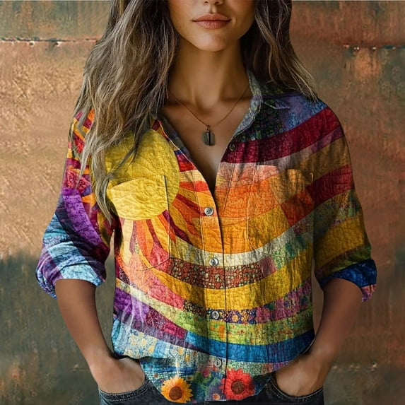 ZJXFGS Tops for Teens Fall Outfits for Women 2025 Womens Workout Tops Dressy Blouses for Women Casual Blouses for Women Womens Plus Size Blouses Shirts for Women Yellow S