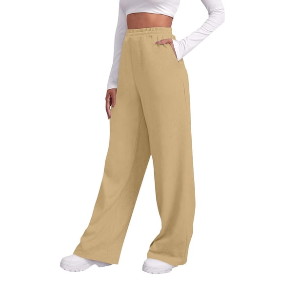 ZJXFGS Trendy Sweatpants,Wide Leg Pants for Women,Sweatpants Women,Baggy Jeans,Winter Clothing for Women,Womens Joggers,Cargo Pants Women,Beige,S