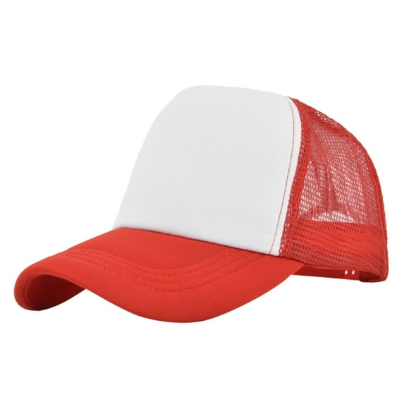 ZJXFGS Trucker Hats Women Cooling Hats for Women Mens and Womens Sponge Color Matching Simple Casual Peaked Cap Travel Holiday Sports Cap Visor Hats for Women Red One Size