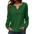 thumbnail image 1 of ZJXFGS V Neck T Shirts for Women Womens Long Sleeve T Shirts Vneck Tshirts Shirts for Women School Outfits for Teachers Brown L, 1 of 6
