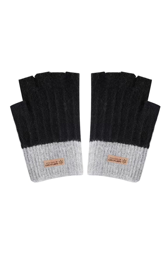 Warm Work Gloves,Gloves For Women Cold Weather,Winter Knitted Fingerless Gloves,Warm Gloves For Women,Fingerless Mittens For Women,Gloves With Fingers Cut Out,Beige,One Size