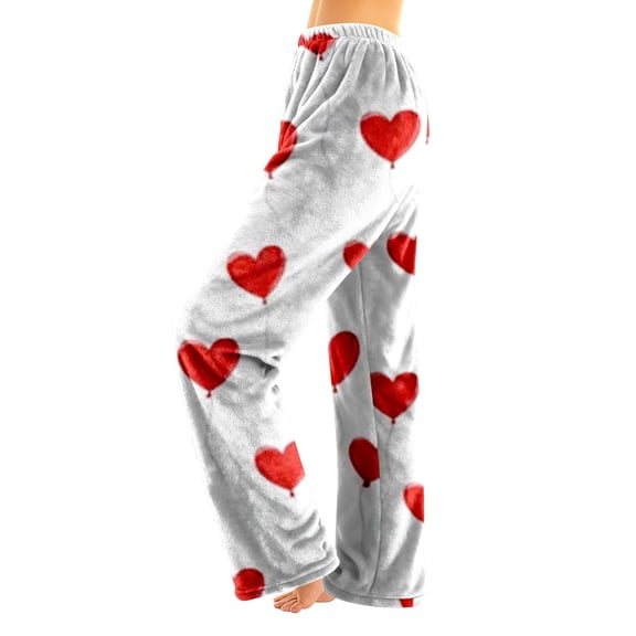 ZJXFGS Wide Leg Sweatpants Women,Valentines Day Sweatpants,Soft Pajama Loungewear,,,,,White,M