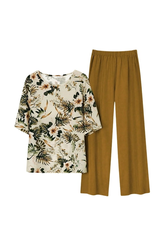 Women Pajama Sets, Petite Pajamas for Women Petite Size, Women Short Sleeved Summer Cardigan Loose Comfortable Two Piece Suit, Womens Summer Pajamas Coffee 2XL