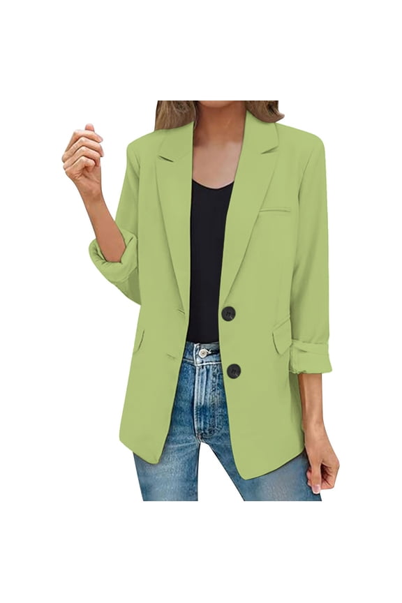 Women'S Blazers & Suit Jackets Womens Business Professional Outfits Lightweight Blazer Sweaters For Women Women'S Fashion Sweatshirt Blazer Womens Business Casual Clothing Green 2XL