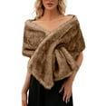 thumbnail image 1 of ZJXFGS Women'S Faux Fur Shawl Wrap Collar Shawl Shrug Shoulder Cover for Dress Shawls for Women Cape Shoulder Tops Fashion Wrap Rose Gold One Size, 1 of 8