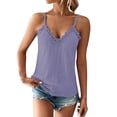 thumbnail image 1 of ZJXFGS Women'S Lace Tank Top Lace Camisole Tops for Women Tank Top With Lace Trim Camisole Tops for Women Purple L, 1 of 6