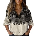 thumbnail image 1 of ZJXFGS Women'S Sweatshirts Blouses & Button-Down Shirts Womens Tops Dressy Casual Comfort Color Sweatshirts Striped Button Down Shirt Women Early Fall Fashion Fall Blouses For Women 2025 Brown 3XL, 1 of 4