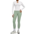 thumbnail image 1 of ZJXFGS Women Workout Sets 2 Piece Seamless Yoga Outfits Long Sleeve Zip up Jacket High Waist Leggings Athletic Gym Set White 2XL, 1 of 7