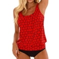 thumbnail image 1 of ZJXFGS Women's Bikini Sets,Two Piece Retro Vintage Tummy Control Swimsuit Bathing Suit 2026 Summer Modest Swimwear Tummy Control High Waisted Bathing Suit Red S, 1 of 9