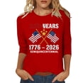 thumbnail image 1 of ZJXFGS Women's Casual 3/4 Sleeve T-Shirts,Printed Cute Tunic Tops Women's Tops, Tees & Blouses Women'S Tops Casual Blouses Basic Tees Workout Y2K Clothes Slim Fit Tunic Top Red 3XL, 1 of 4