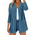 thumbnail image 1 of ZJXFGS Women's Lightweight Cardigan Sweater Women's Fall Fashion Cardigan Sweater Open Front Long Casual Outfits with Pockets Blue XL, 1 of 8
