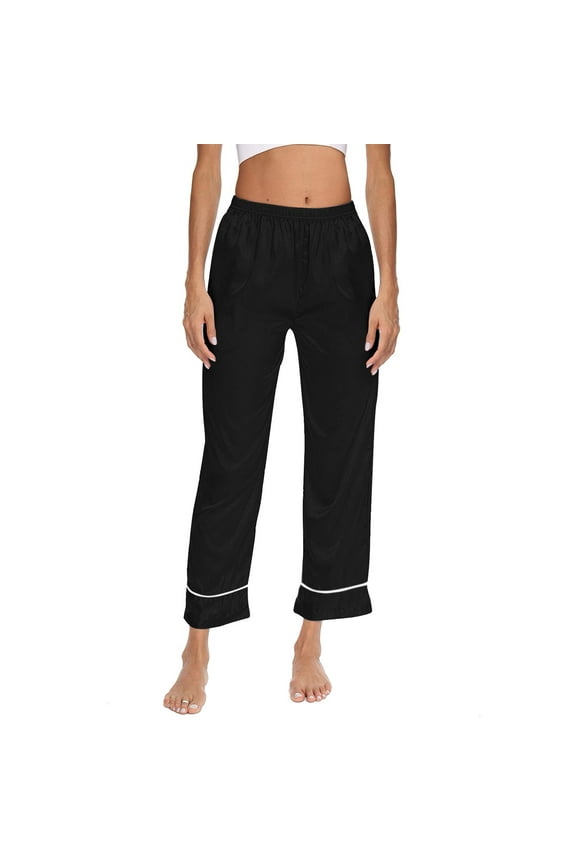 Women's Lounge Pants Women Pajama Pants Women’s Ultra-Soft Comfy Pajama Lounge Pants Sleepwear Capri Sleep Lounge Pants for Women Black M