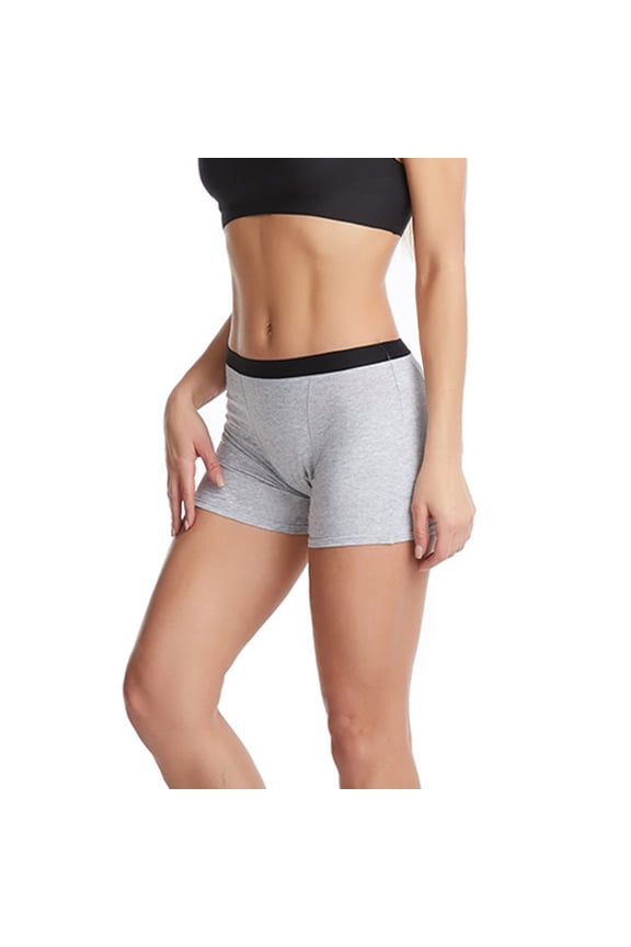 Women's Seamless Underwear,Soft Stretch No Show Boxer Shorts Day and Night Protection Full Coverage Seamless Panties Short Boxer Briefs Anti Chafing Gray 3XL