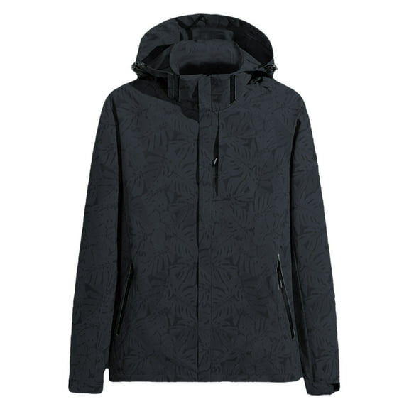 ZJXFGS Women's Waterproof Rain Jacket,Lightweight Windproof Full Zip Women's Packable Fall Raincoat Windbreaker with Hood,Jackets for Women,Snowboard Jacket,Ski Jacket,,,Black,L