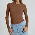 thumbnail image 1 of ZJXFGS Womens Blouses Blouses for Women Casual Fall Cute Blouses Plus Size Tops for Wome Peplum Tops for Women Office Blouses for Women for Work Work Blouses for Women 2025 Brown M, 1 of 6