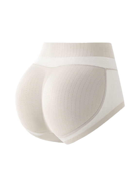 Womens Butt Lifter Seamless Hip Enhancer Underwear Booty Pads Shaper Boyshorts White L