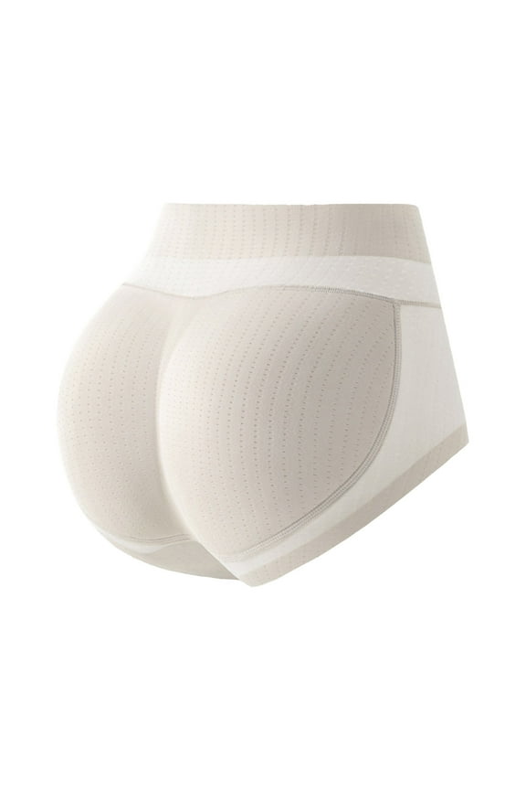 Womens Butt Lifter Seamless Hip Enhancer Underwear Booty Pads Shaper Boyshorts White L