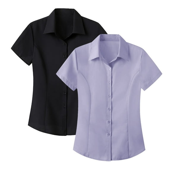 ZJXFGS Womens Button Down Shirts Business Button Down Shirts for Women Work Shirts for Women formal Short Sleeve Blouses Shirts Multi-color 5XL