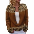 thumbnail image 1 of ZJXFGS Womens Cable Knit Cardigan Sweater Coats for Women Lightweight Cardigans for Women Fall Sweaters Womens Boho Sweaters Women Cardigan Sweater Fair Isle Sweater Coffee S, 1 of 7