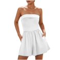 thumbnail image 1 of ZJXFGS Womens Date Night Rompers Dressy Rompers for Women Strapless Jumpsuits for Women Black Rompers for Women 2025 White L, 1 of 6