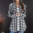 thumbnail image 1 of ZJXFGS Womens Long Sleeve Flannel Shirt Button Down Plaid Shirts Boyfriend Shirt Tops for Women Womens Fall Plaid Shacket White S, 1 of 9