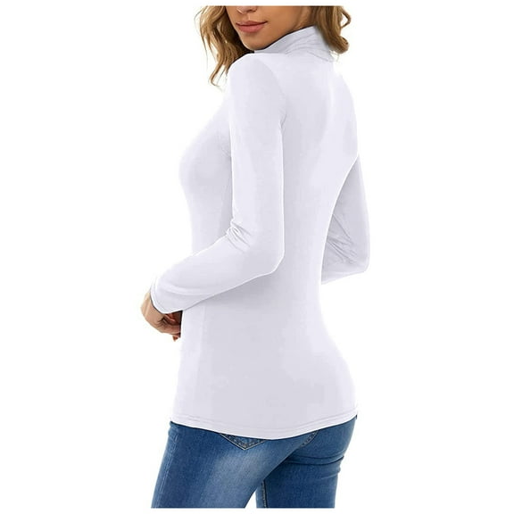 ZJXFGS Womens Long Sleeve T Shirts Loose Fit Long Sleeve Workout Tops For Women Thermal Long Sleeve Women Womens S Long Sleeve Tops Workout Shirt Jersey Shirts For Women White M