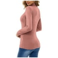 thumbnail image 1 of ZJXFGS Womens Long Sleeve T Shirts Loose Fit Long Sleeve Workout Tops For Women Thermal Long Sleeve Women Womens S Long Sleeve Tops Workout Shirt Jersey Shirts For Women Pink L, 1 of 5