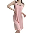 thumbnail image 1 of ZJXFGS Womens Night Shirts for Sleeping, Cotton House Dress, Womens Cotton Sleeveless Nightgown Spaghetti Strap V Neck Full Slip Sleep Dress, Cotton Nightgowns for Women Pink L, 1 of 8