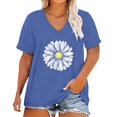 thumbnail image 1 of ZJXFGS Womens Oversized Tshirt Sunflower Graphic Shirts Womens Tops Loose Fit Tops Oversized Tshirts for Women Blue XL, 1 of 4