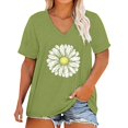 thumbnail image 1 of ZJXFGS Womens Oversized Tshirt Sunflower Graphic Shirts Womens Tops Loose Fit Tops Oversized Tshirts for Women Green XL, 1 of 4