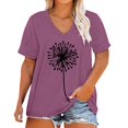 thumbnail image 1 of ZJXFGS Womens Oversized Tshirt Sunflower Graphic Shirts Womens Tops Loose Fit Tops Oversized Tshirts for Women Purple 5XL, 1 of 4