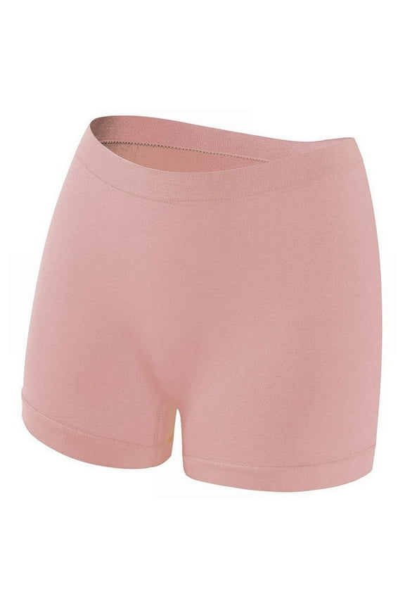 Womens Seamless Underwear,Ladies High Waisted Full Coverage Stretch Underwear Workout Boxer Briefs Stretch Boxer Briefs for Ladies Soft Stretch Boxer Briefs Pink M