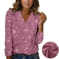 thumbnail image 1 of ZJXFGS Womens Sequin Tops for Gillter Party Women'S Fall Shirts Women Sequin Streetwear Shirts Womens Casual Shirts Cute Tops for Women Pink 2XL, 1 of 9