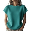 thumbnail image 1 of ZJXFGS Womens Short Sleeve Sweater Short Sleeve Sweaters formal Tops Sweaters for Women Trendy Green 2XL, 1 of 5