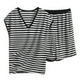 thumbnail image 1 of ZJXFGS Womens Summer Pajamas, Pajama Sets for Women 2 Piece, Women's Shorts Short Sleeves Casual Two Piece Pajamas Casual Suit, Summer Pjs for Women Set Black 2XL, 1 of 9