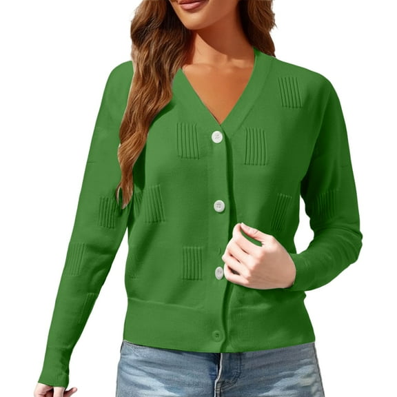 ZJXFGS Womens Sweaters,Cardigan Sweaters for Women,Women'S Cardigans,Cardigan Sweaters,Lightweight Cardigans for Women,Womens Cardigan Green XS
