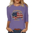 thumbnail image 1 of ZJXFGS Womens T Shirt,Funny Holiday Graphic Tee Comfy Blouses Summer Casual Tops Blouse Compression Going Out Tops Elbow Sleeve Casual Tshirts Cute Tops Light Violet 4XL, 1 of 4
