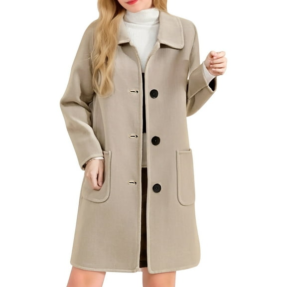 ZJXFGS Womens Trench Coat Fall Coattan Trench Coat Womenlong Coats for Womenfall Coats for Women 2025 Beige L