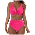 thumbnail image 1 of ZJXFGS Womens Tummy Control Bathing Suits,Two Piece with Sporty Summer Beach Swim Bathing Suits Push Up Two Piece Bathing Suit Swim Tops with Short Swimwear Swim Dress Hot Pink M, 1 of 5