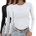 thumbnail image 1 of ZJXFGS Workout Tops Cute Fall Tops Womens Business Casual Tops Fringe Tops for Women Womens Oversized T Shirts Layering Tops for Women Womens Tops Multi-color L, 1 of 6