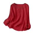 thumbnail image 1 of ZJXFGS Y2K Tops Work Blouses for Women Office Long Sleeve Blouses for Women Tight Long Sleeve Shirts for Women Womens Casual Tops Shirts for Women Womens Blouses Casual Red 3XL, 1 of 9